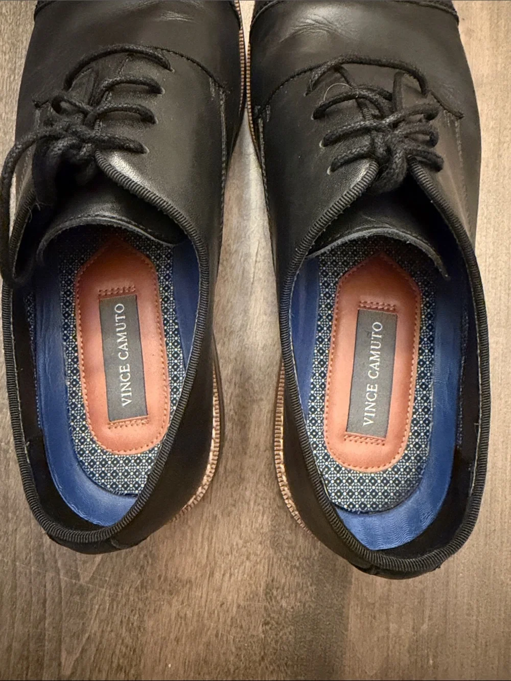 Vince Camuto Lamson Black Leather Cap Toe Oxford Dress Shoes Men's Size 11.5